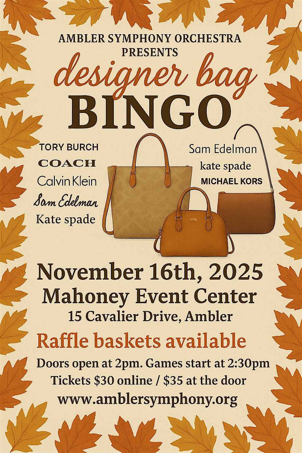 ASO presents Designer Bag Bingo