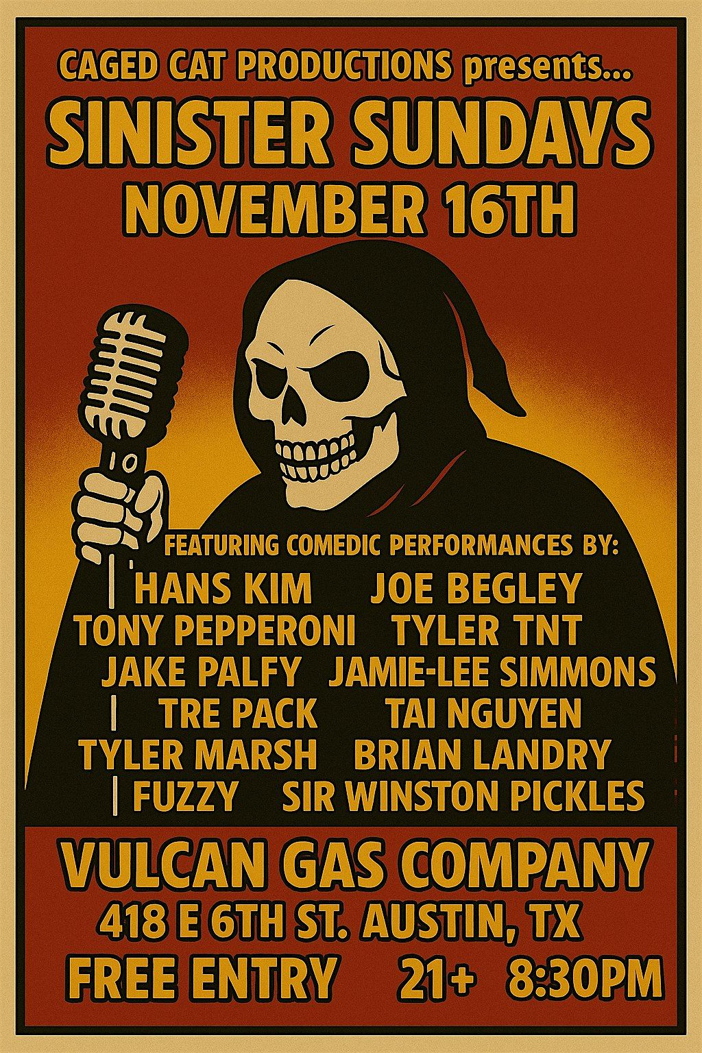 Sinister Sundays ft. Hans Kim, Tony Pepperoni, Fuzzy and more!