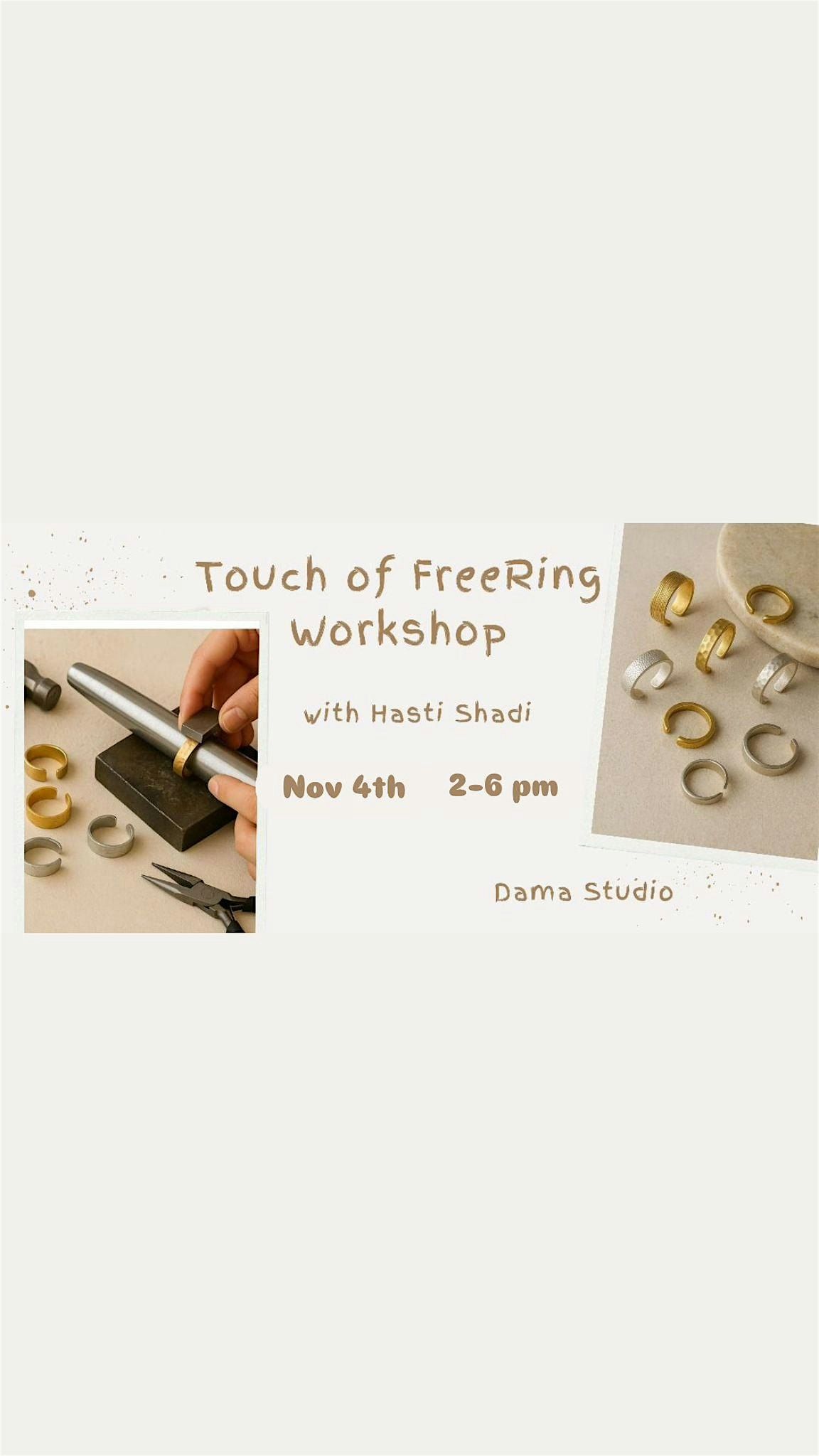 Touch of FreeRing Workshop \u2013 Make Your Own Textured Adjustable Ring