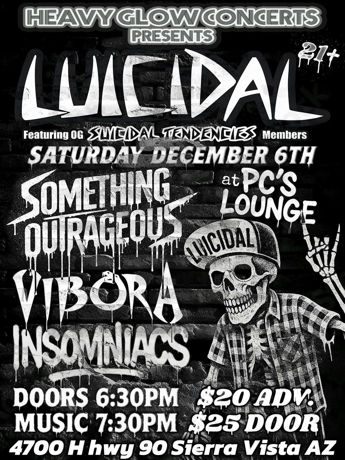 HGC Presents: Luicidal, Something Outrageous, Vibora, and Insomniacs