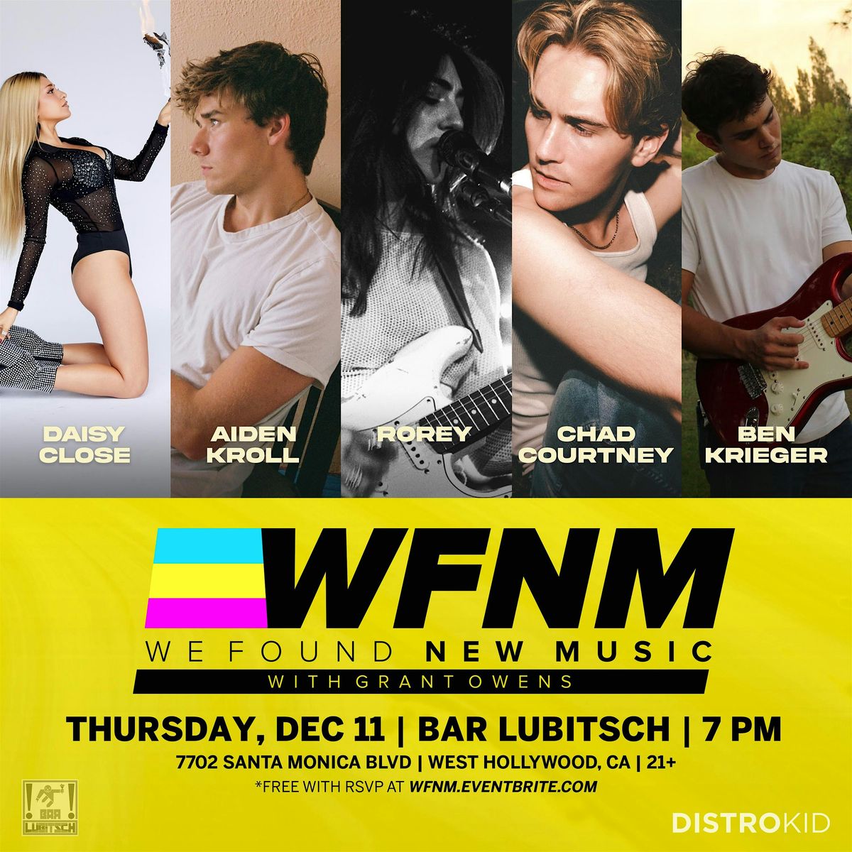 Aiden Kroll, Ben Krieger, ROREY, Chad Courtney, Daisy Close