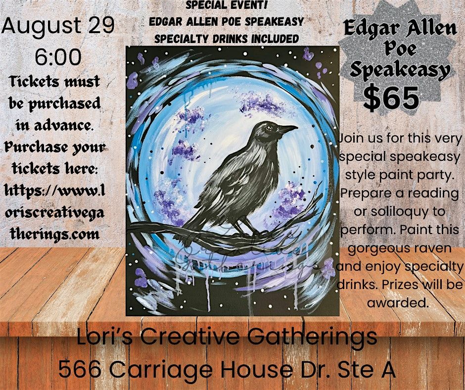 Sip & Sorrow: A Poe Speakeasy Paint Night