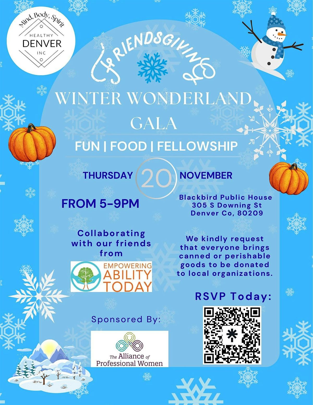 Healthy Denver Inc. Annual Friendsgiving and Winter Wonderland Gala