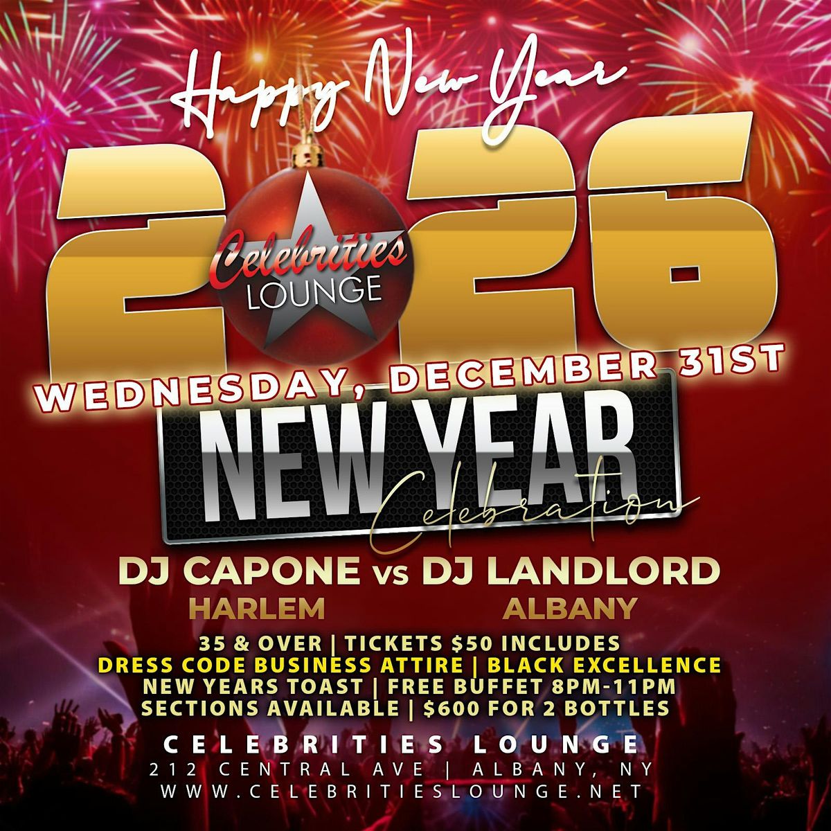 2026 New Year's Eve @ Celebrities Lounge