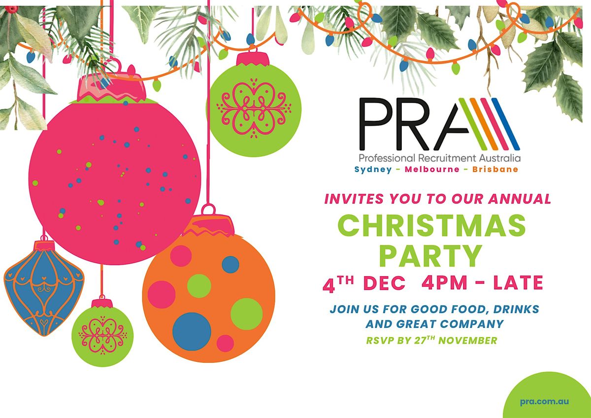 PRA Melbourne Christmas Party