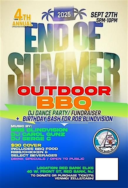 4th Annual End of Summer Outdoor BBQ DJ Dance Party\/ Fundraiser
