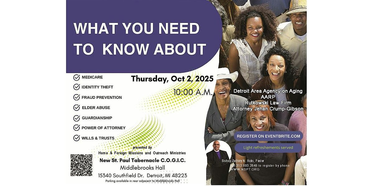 New St. Paul Tabernacle COGIC - Information for Seniors and the Community