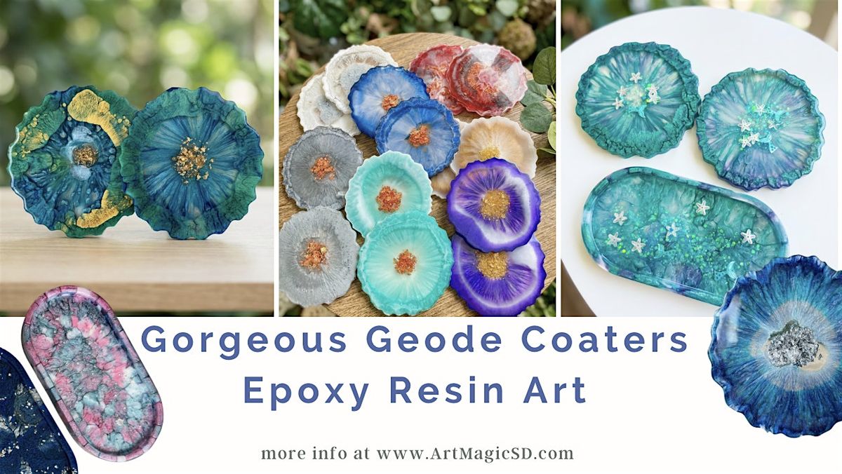 Epoxy Resin Art : Gorgeous Geode Coasters | San Diego
