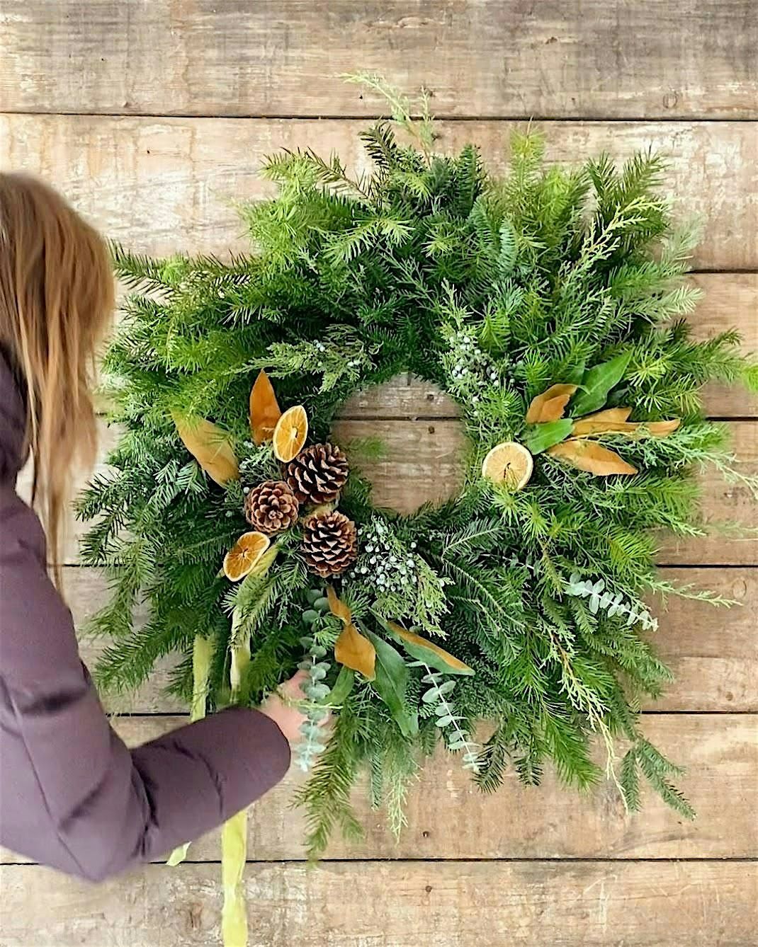 Hand-Tied Wreath Making at the Colorado Flower Collective!