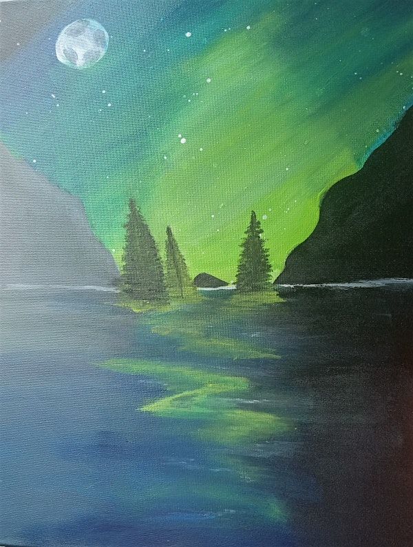Sip & Create: The Emerald Aurora Painting Night