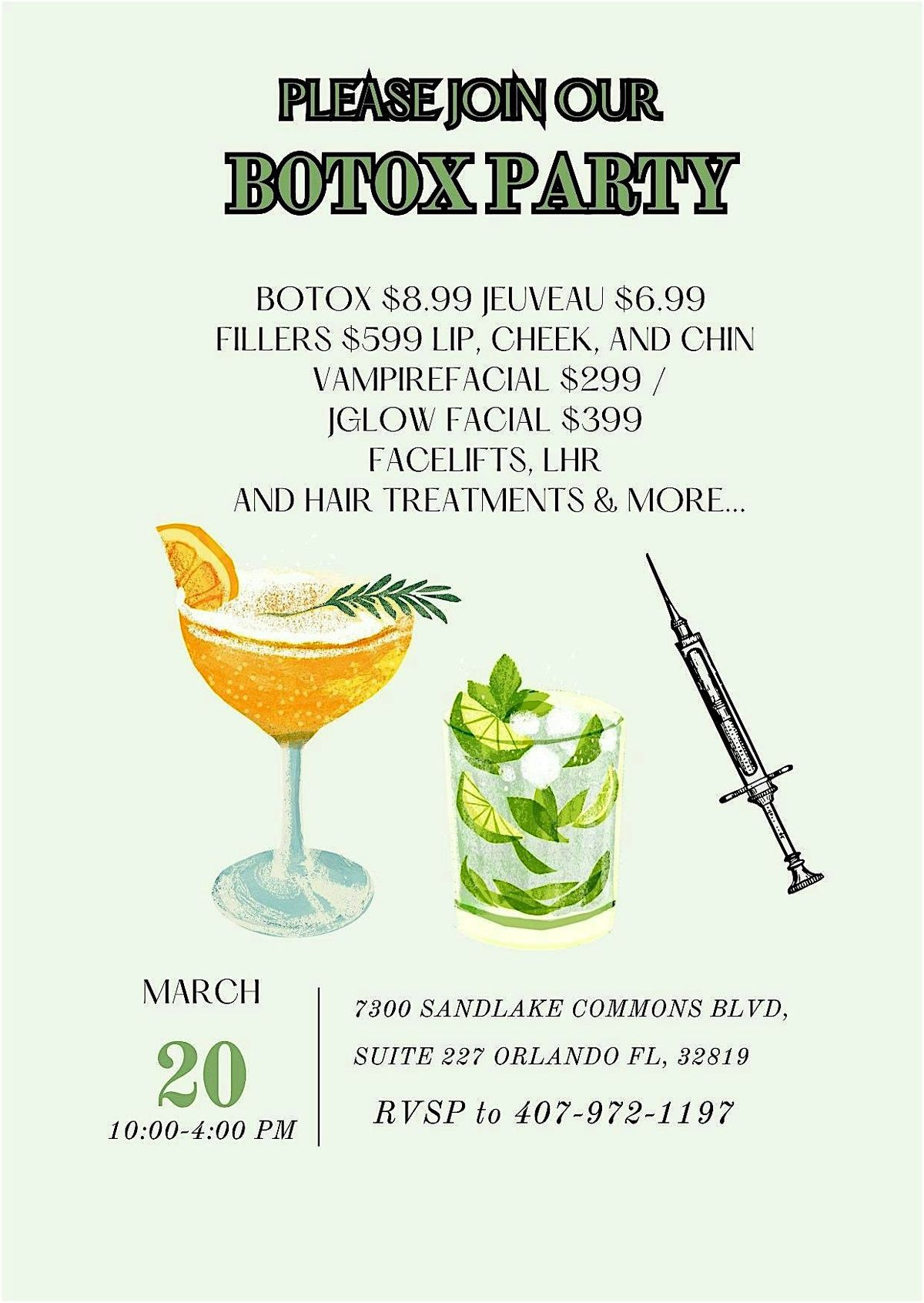 Botox Party Example BOTOX PARTY at Dr. J Anti-Aging Clinic, Orlando on 20th March, 2025