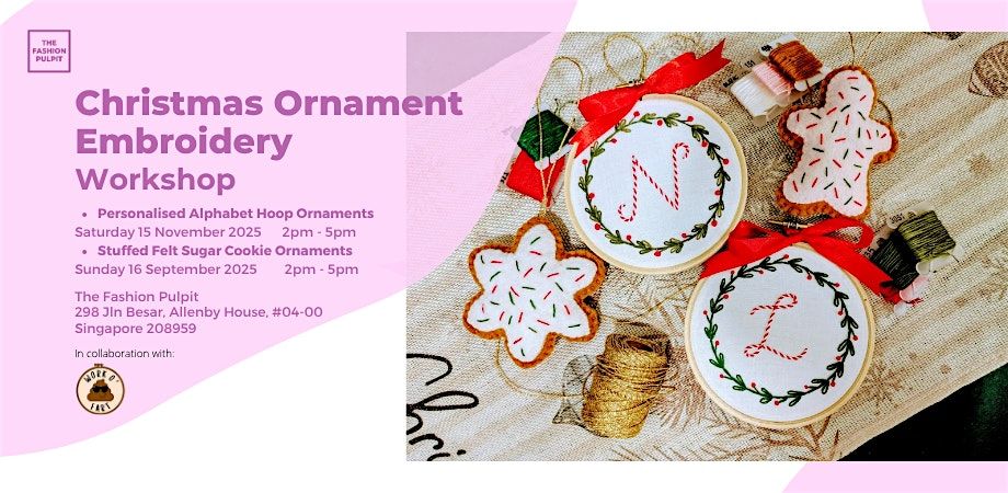 Christmas Ornament Embroidery Workshops