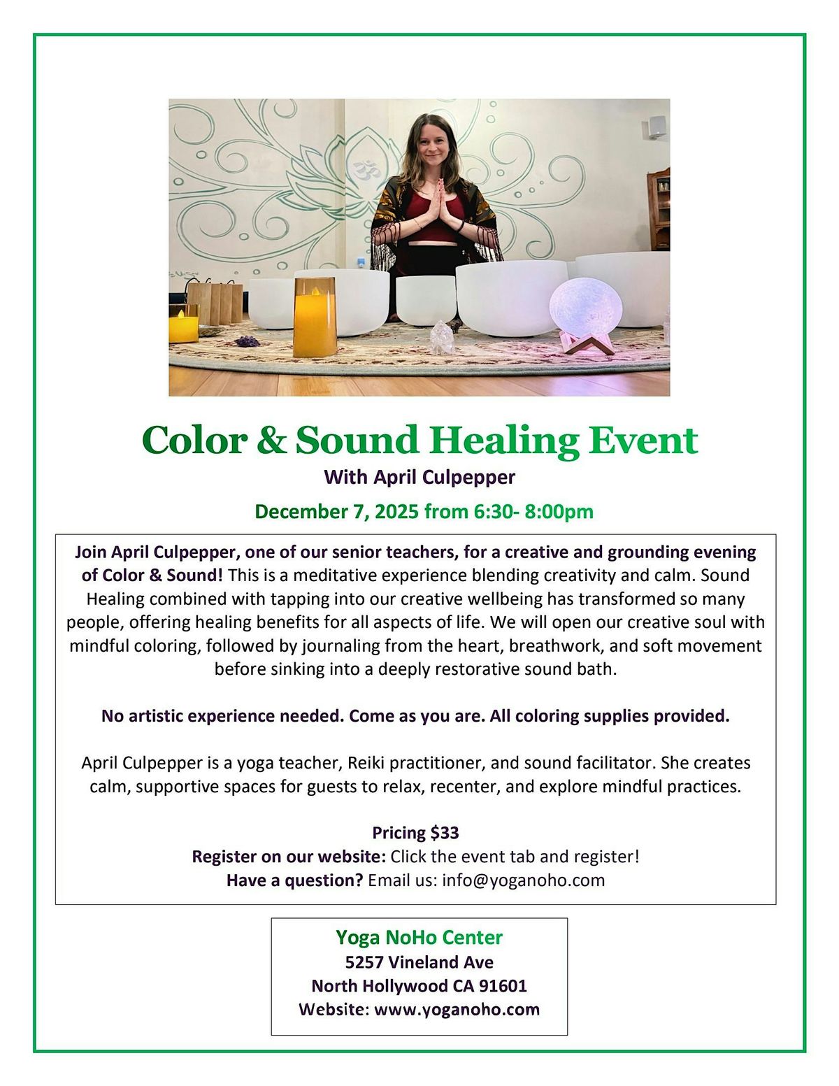 Color & Sound Healing Experience