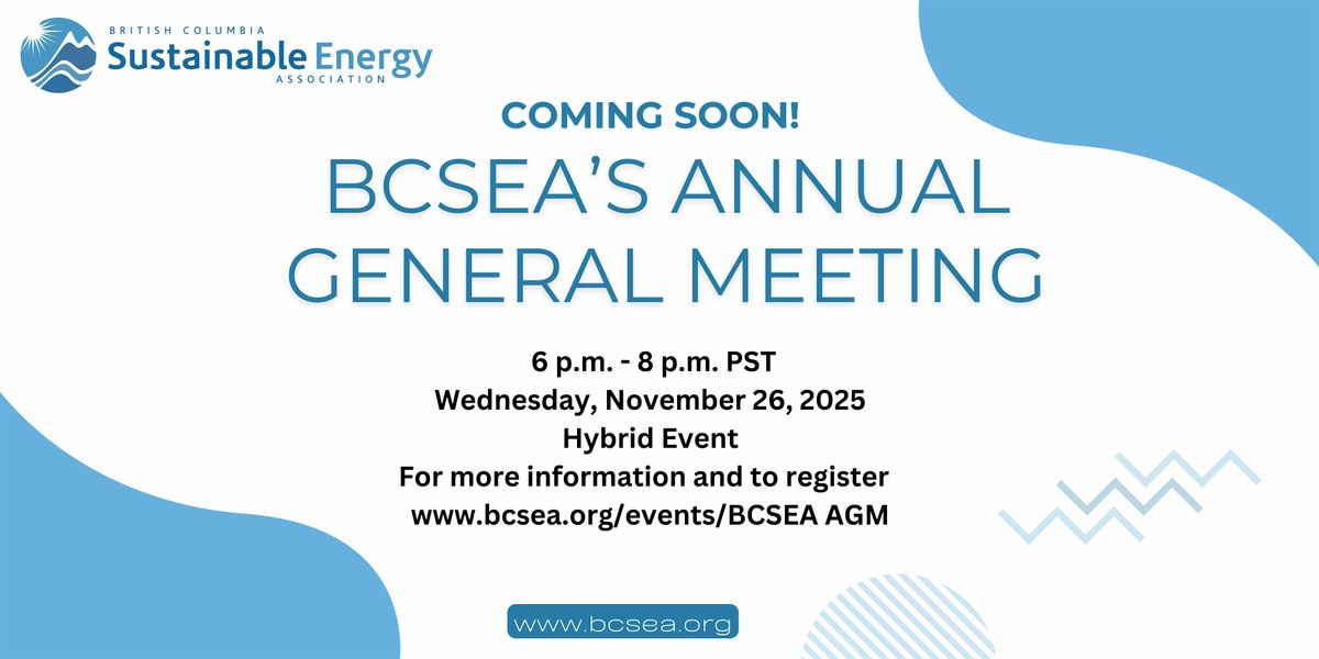 Join the BCSEA for their Annual General Meeting 2025!