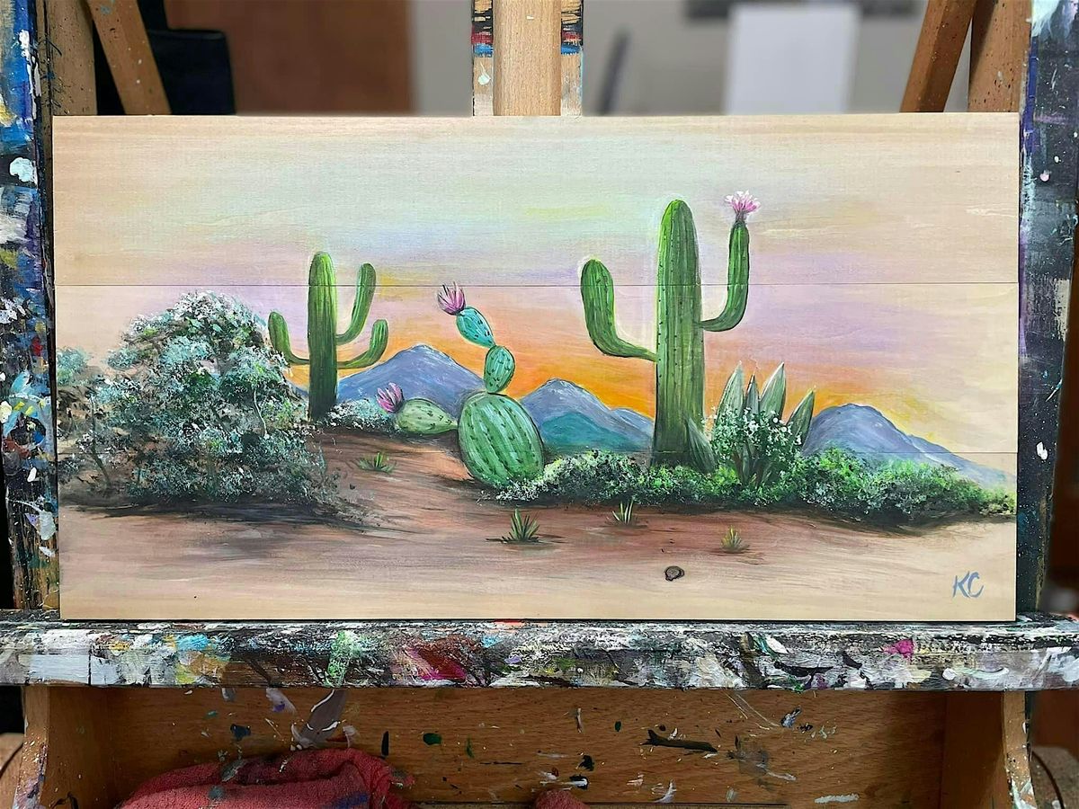 Desert Cactus Paint on Pallet @ Plum Creek $40
