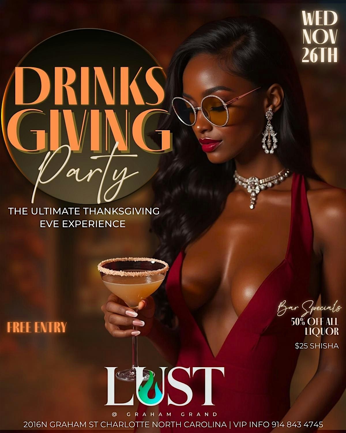Drinksgiving! 50% off! Free entry