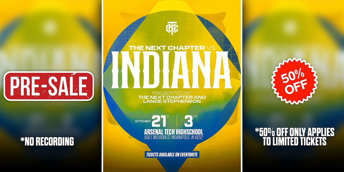 TNC vs Indiana | Sept 21st (In Person Tickets)