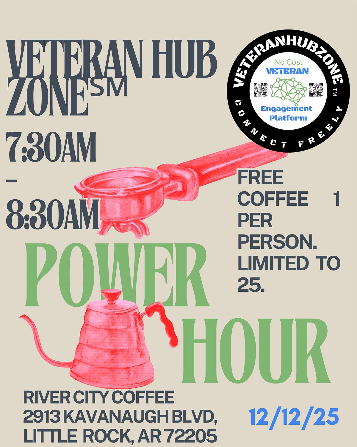 Free Coffee @ Veteran Hub Zone Power Hour