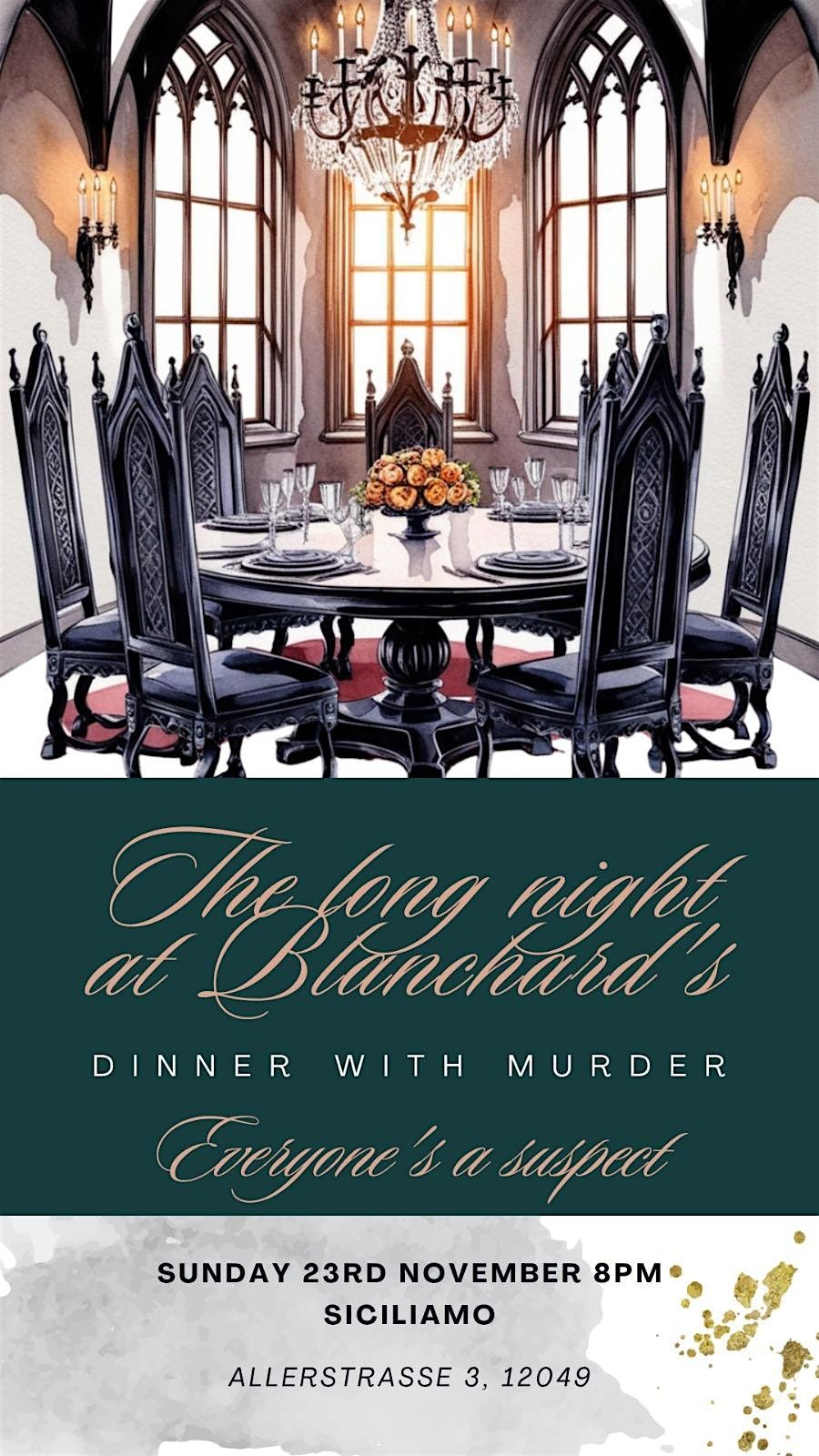 DINNER WITH M**der - "The long night at Blanchard's":A 1926 Roleplay Dinner