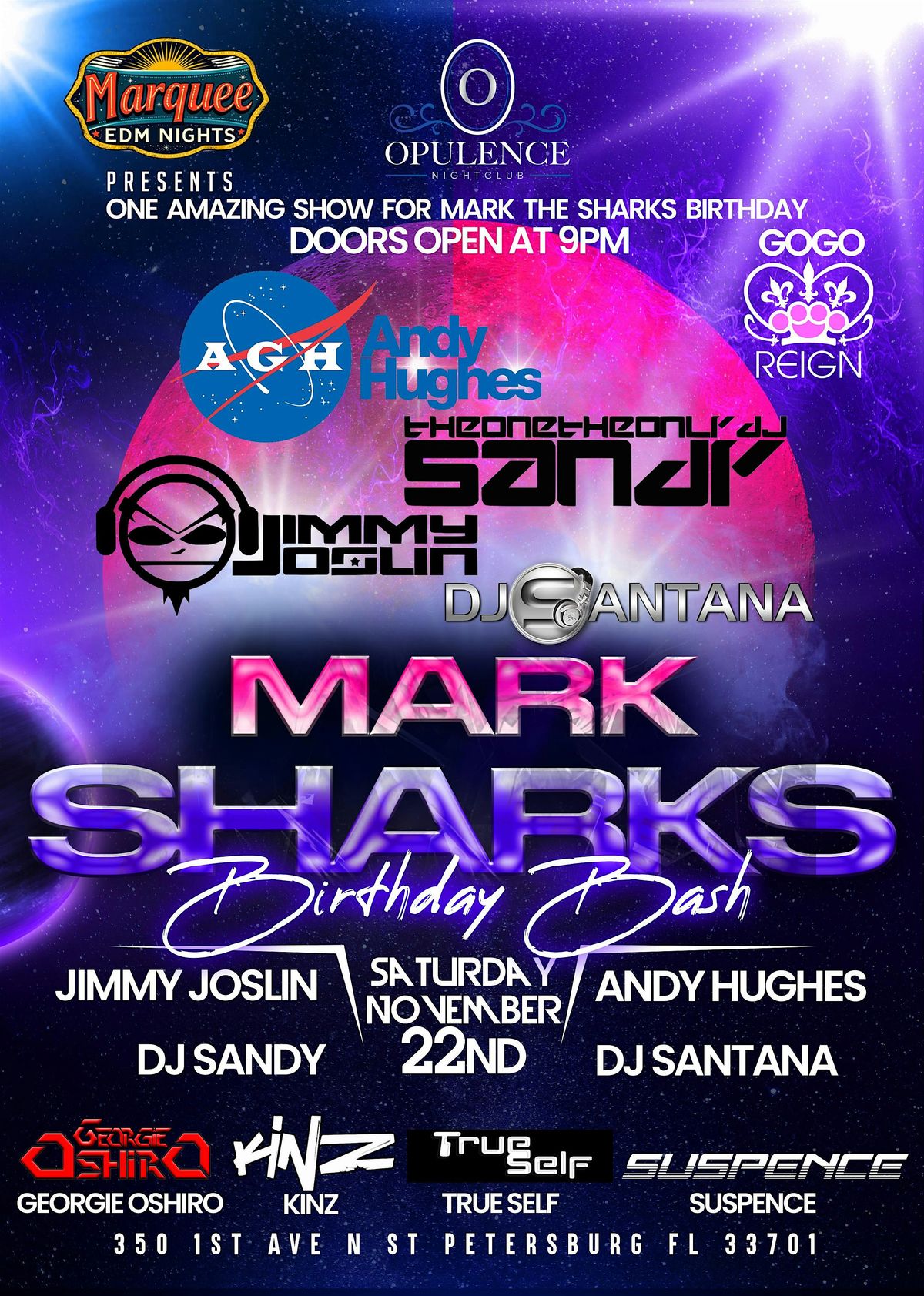 Marquee EDM Nights: Andy Hughes \u2022 DJ Sandy \u2022 DJ Santana \u2022 Jimmy Joslin