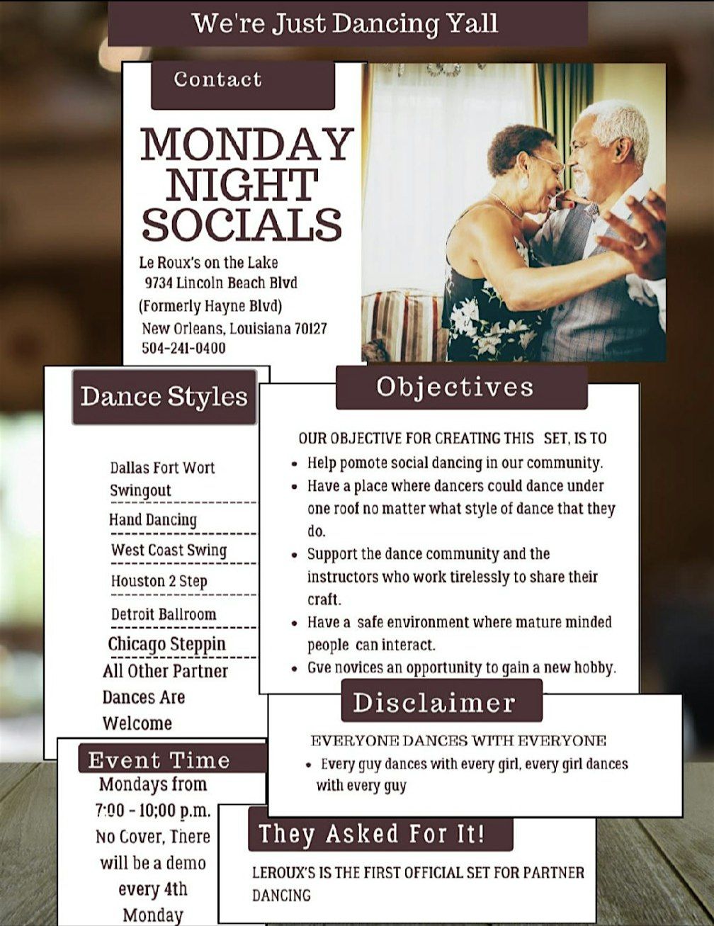 United Social Dancing Monday Night Socials