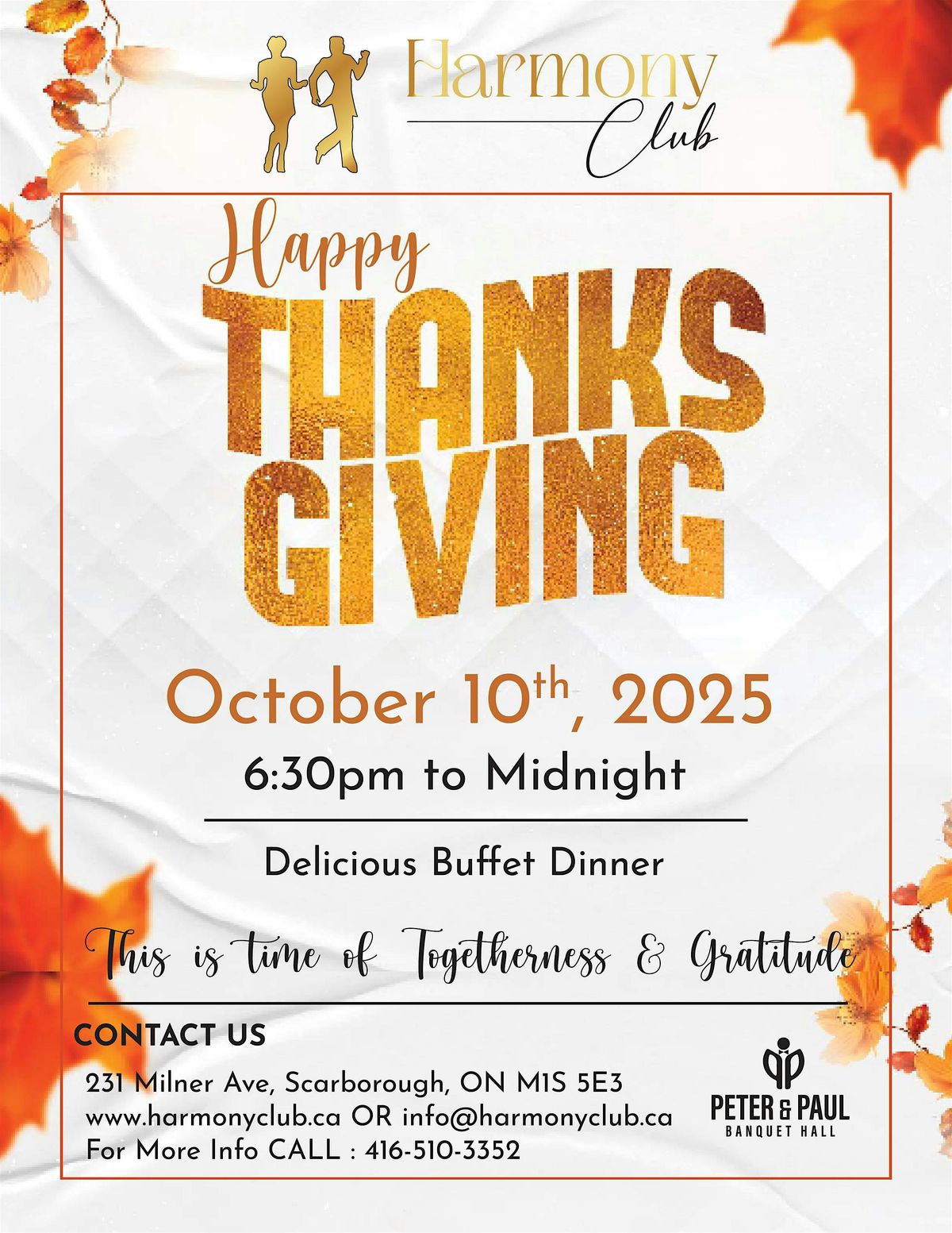Thanksgiving Dinner - October 10, 2025