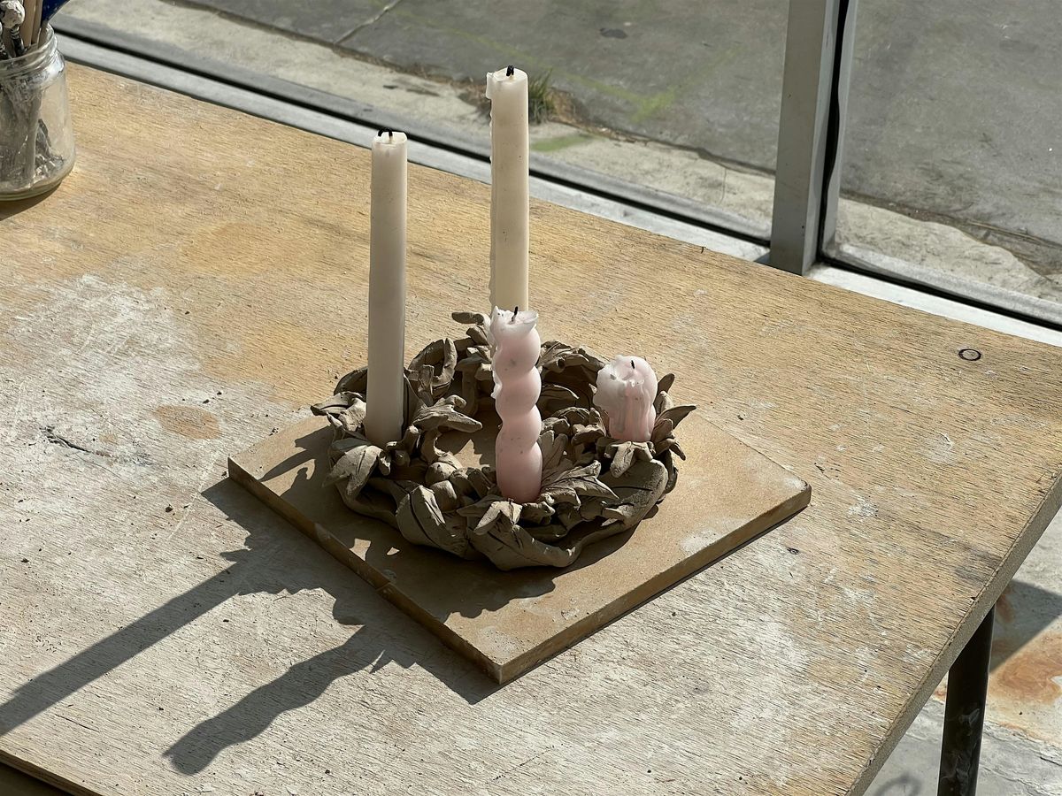 Christmas Wreath Candle Holder Ceramic Pottery Class