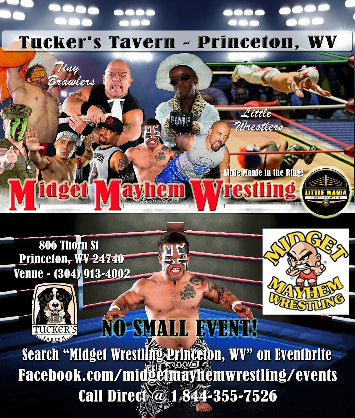 Midget Mayhem Wrestling Rips Through the Ring! Princeton WV (18+)