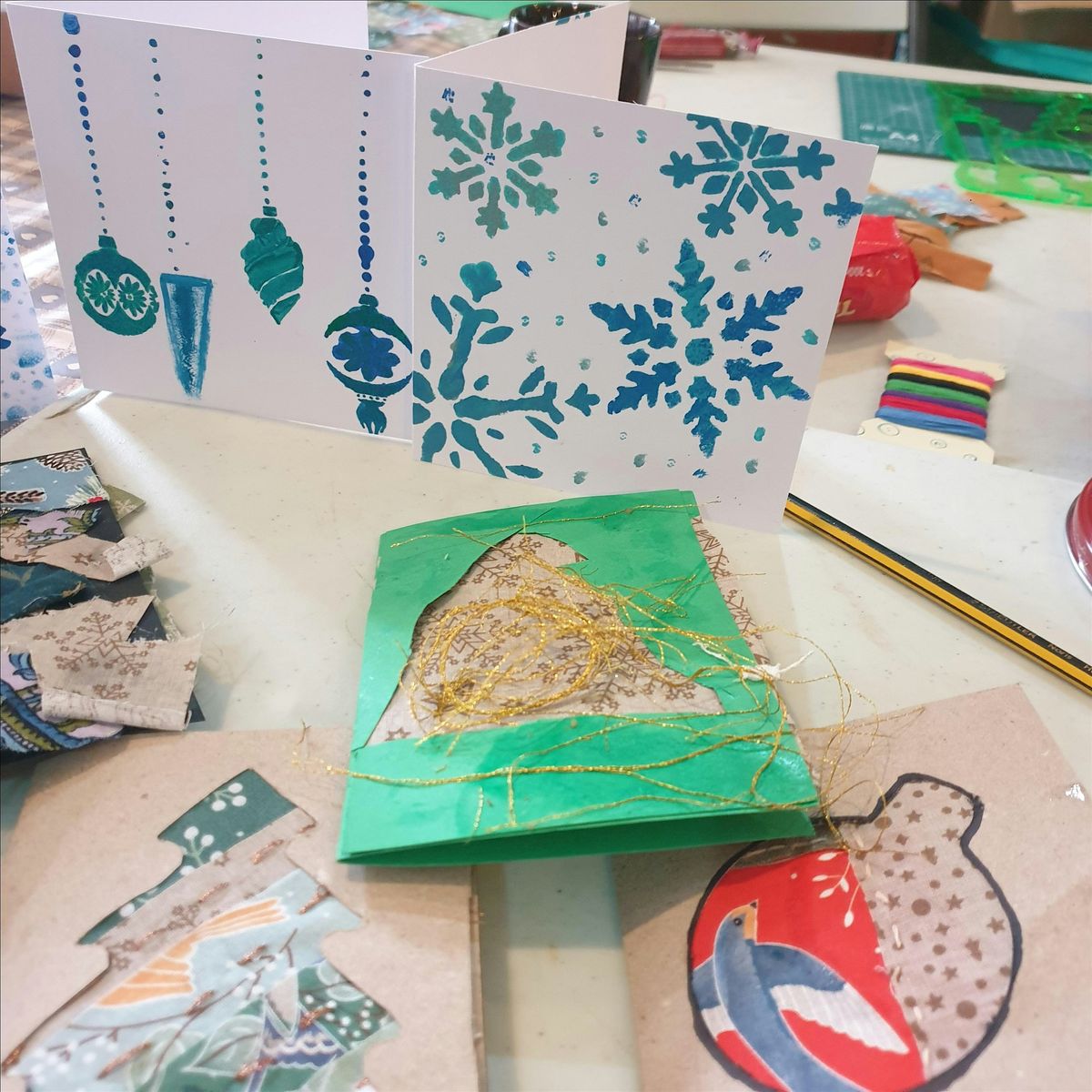 12 Crafts of Christmas Week 6 - Lino Printing Cards and Wrapping Paper