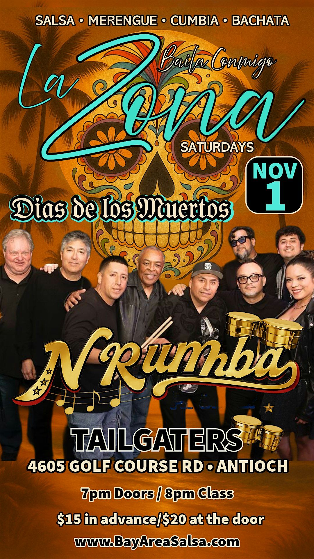Dia De los Muertos w\/ Orq N\u2019Rumba Pa Gozar  at Tailgaters Antioch