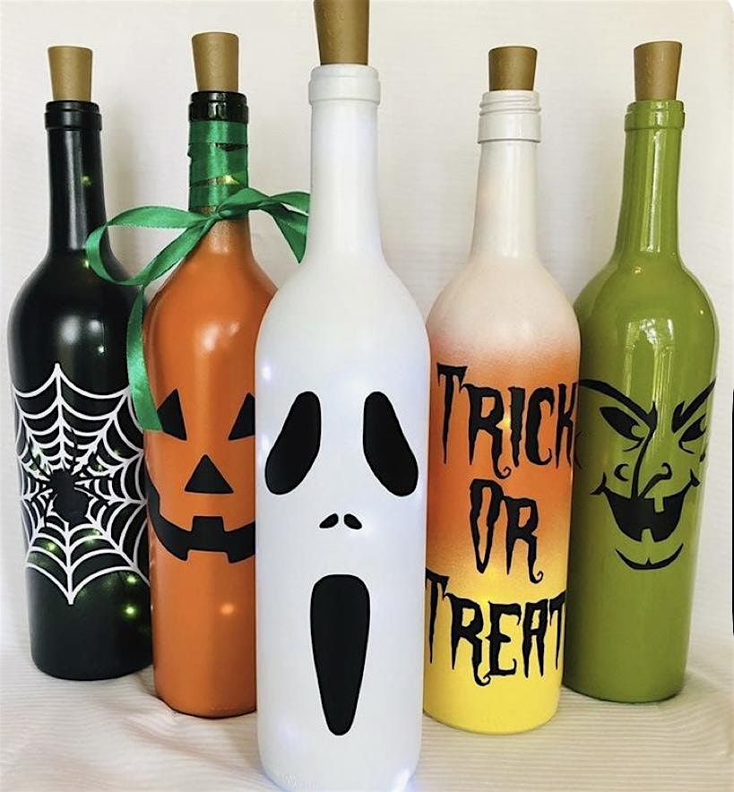 Halloween Theme Wine Bottle painting