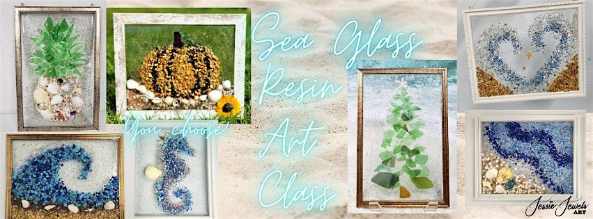 Sea glass resin art class at George's of Galilee