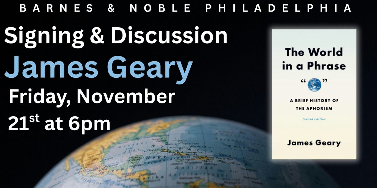 James Geary celebrates The World in a Phrase on November 21st