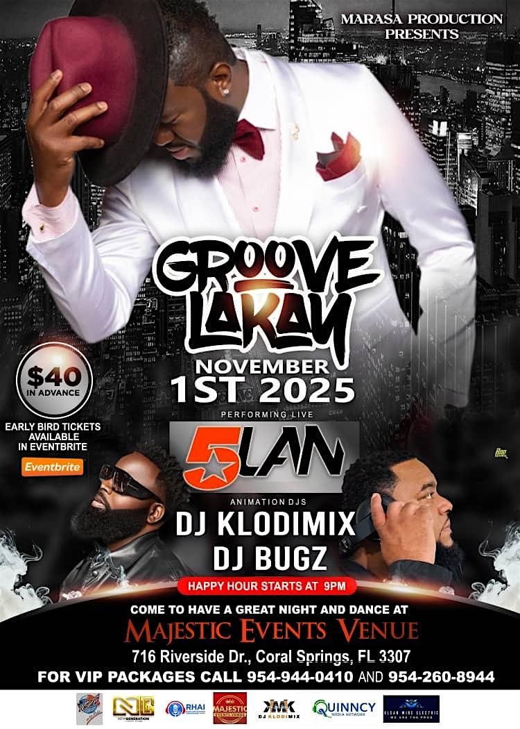 Dancing Night  Featured by the 5LAN Band at Majestic Events Venue 9PM-2AM