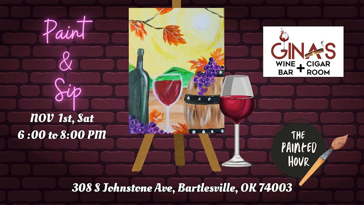 "Autumn Vineyard" - Paint & Sip | Gina's Wine Bar & Cigar Room
