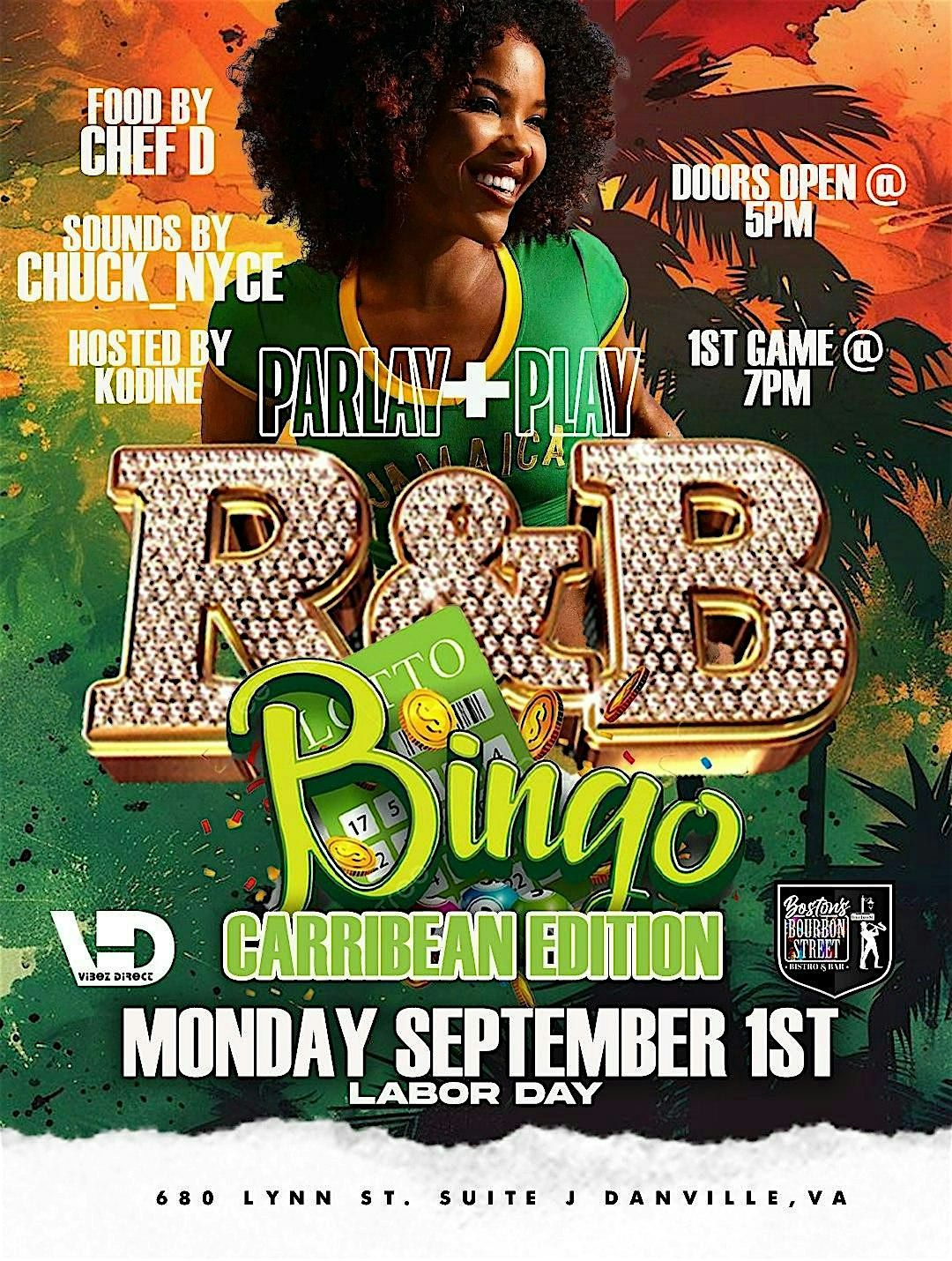 PARLAY+PLAY R&B BINGO (CARIBBEAN EDITION) LABOR DAY MONDAY