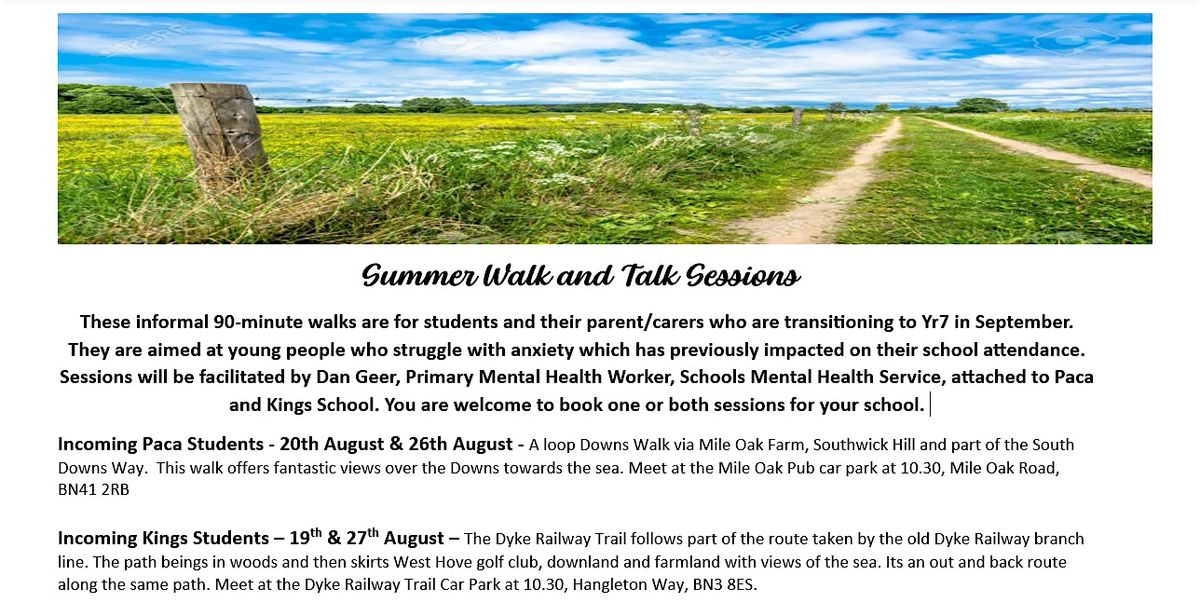 Summer Walk and Talk Sessions - Incoming Kings Students