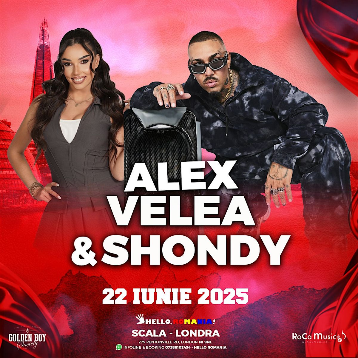 Alex Velea & Shondy LIVE la Scala, Londra \u2013 13 martie 2026