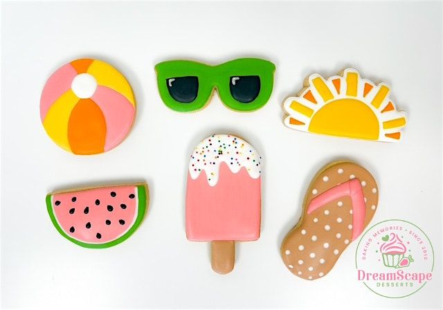 Fun in the Sun Sugar Cookie Decorating Class - DreamScape Desserts - August