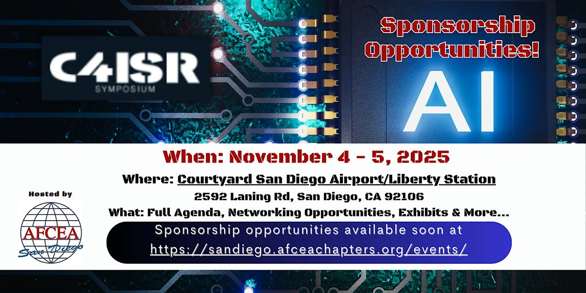 2025 AFCEA Golf Tournament(Nov. 3) & C4ISR Symposium(Nov. 4-5)-SPONSORSHIP