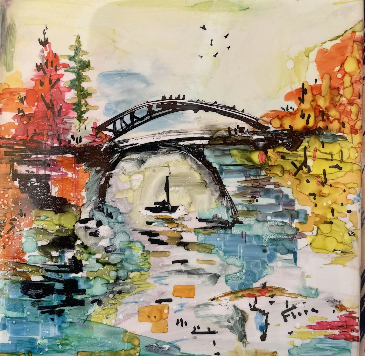 Let it Flow \u2014 Flora Nahar\u2019s luminous fluid-ink solo art exhibition