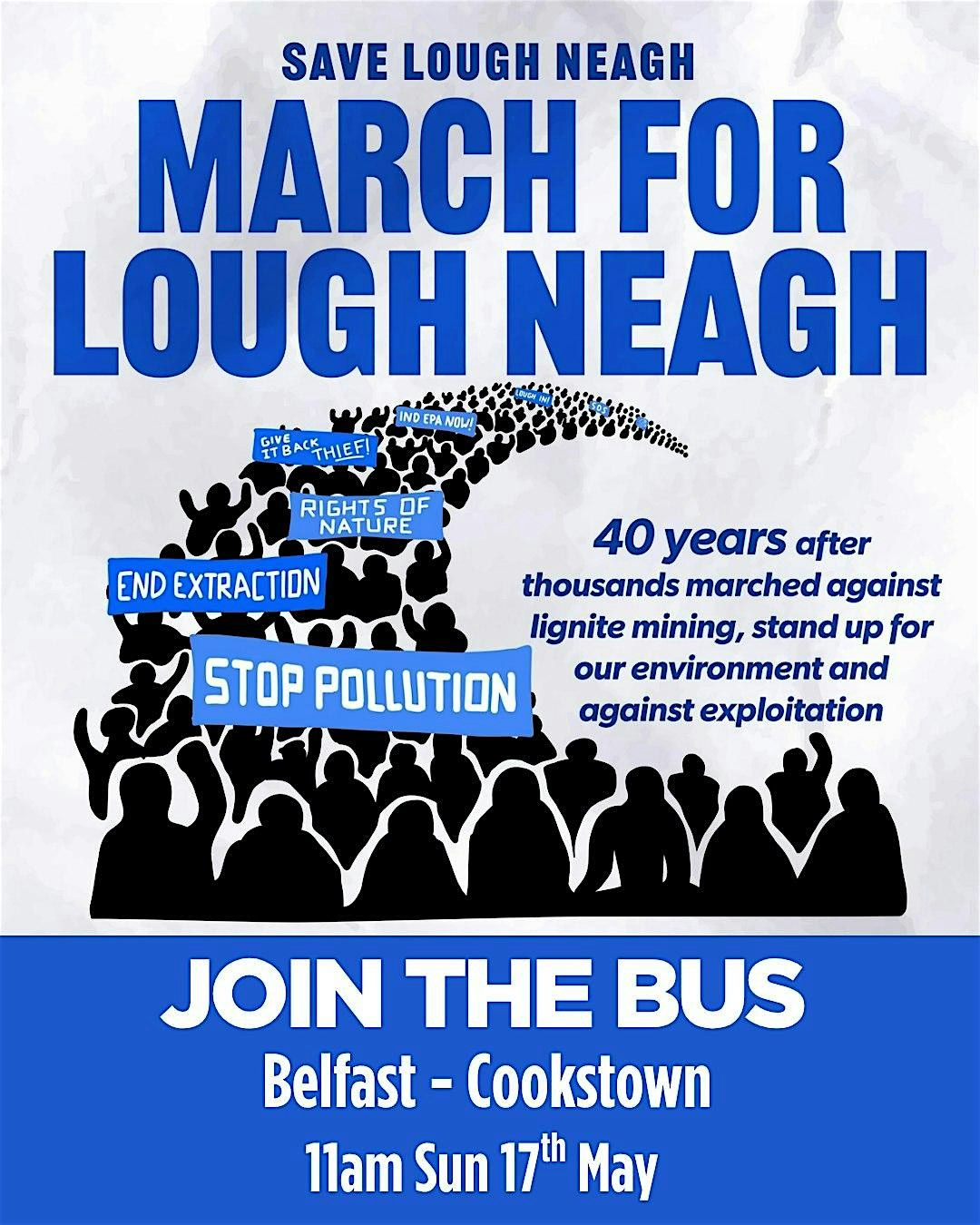 Save Lough Neagh March - Join the bus from Belfast
