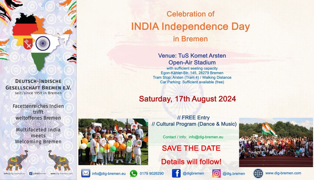 India Independence Day Fest 2024 in Bremen TuS Komet Arsten, Bremen