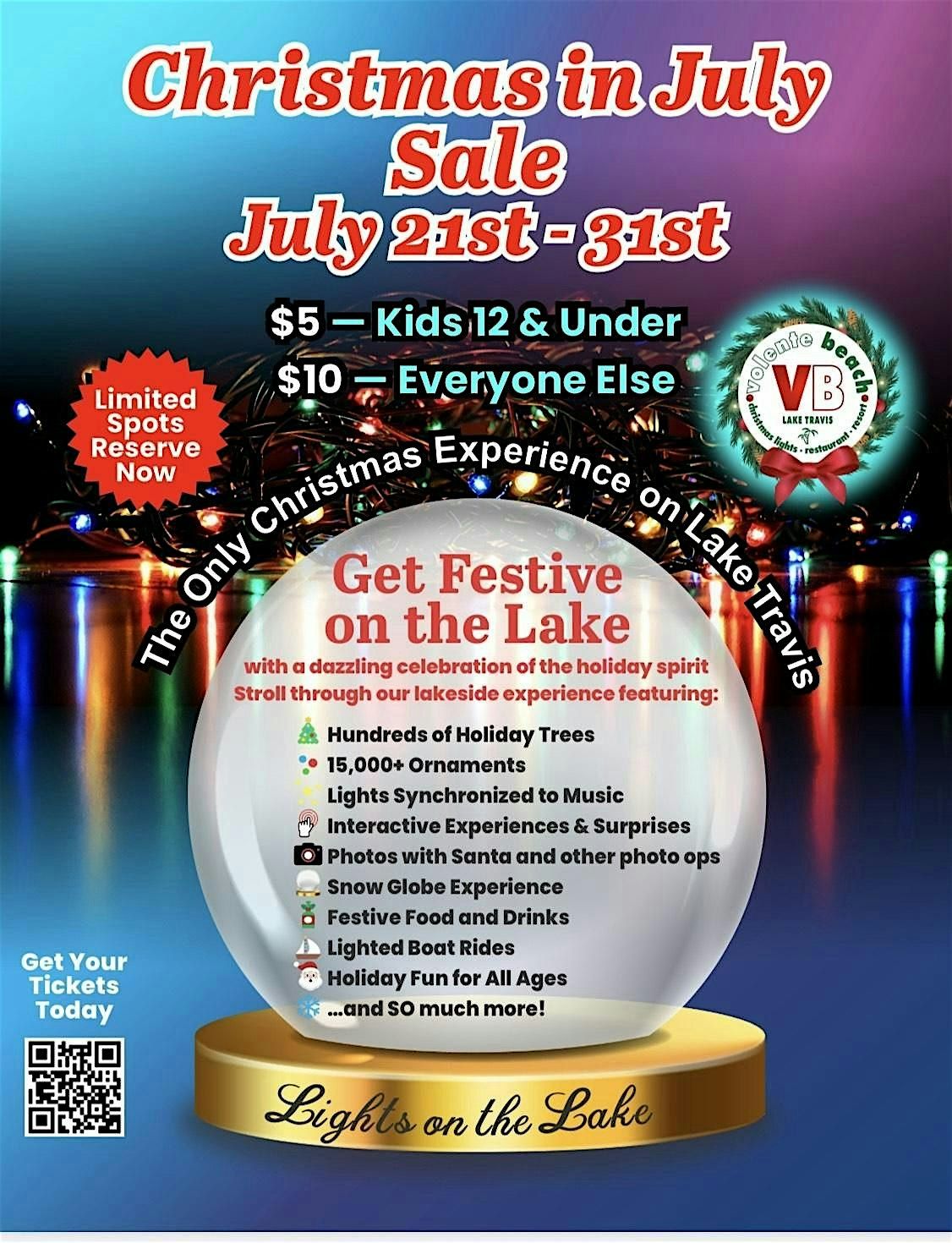 Lights on the Lake - ANY DAY PASS SALE! On Lake Travis @ Volente Beach!