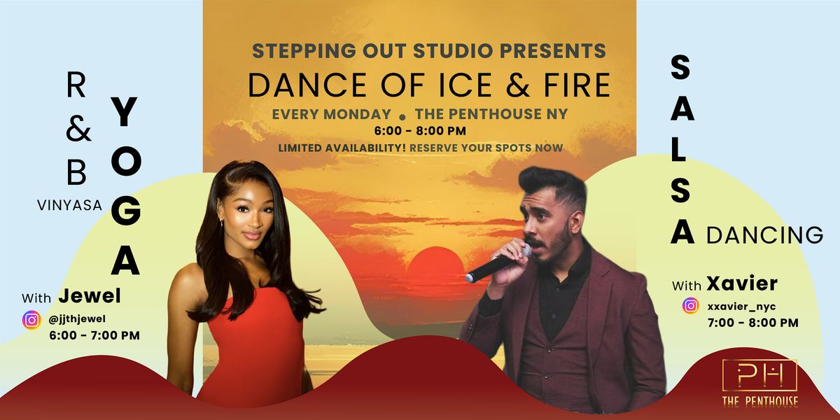 A Dance of Ice & Fire: Rooftop Yoga & Salsa at Stepping Out Studio