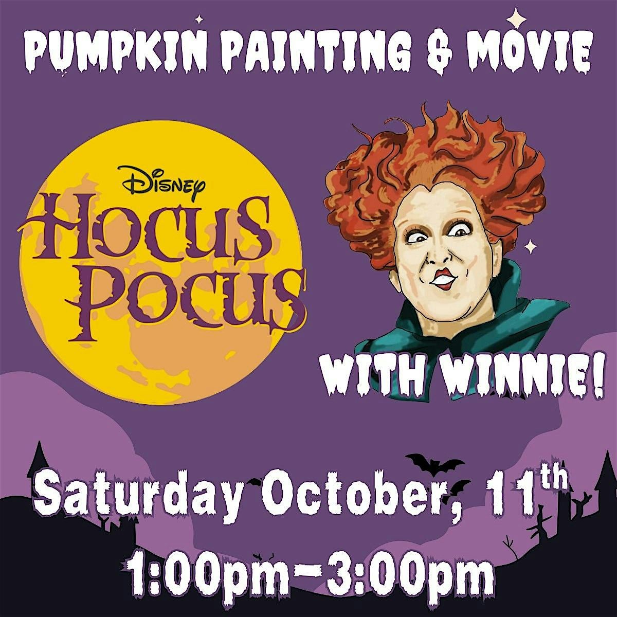 Pumpkin Painting and Hocus Pocus Movie Showing with Winnie