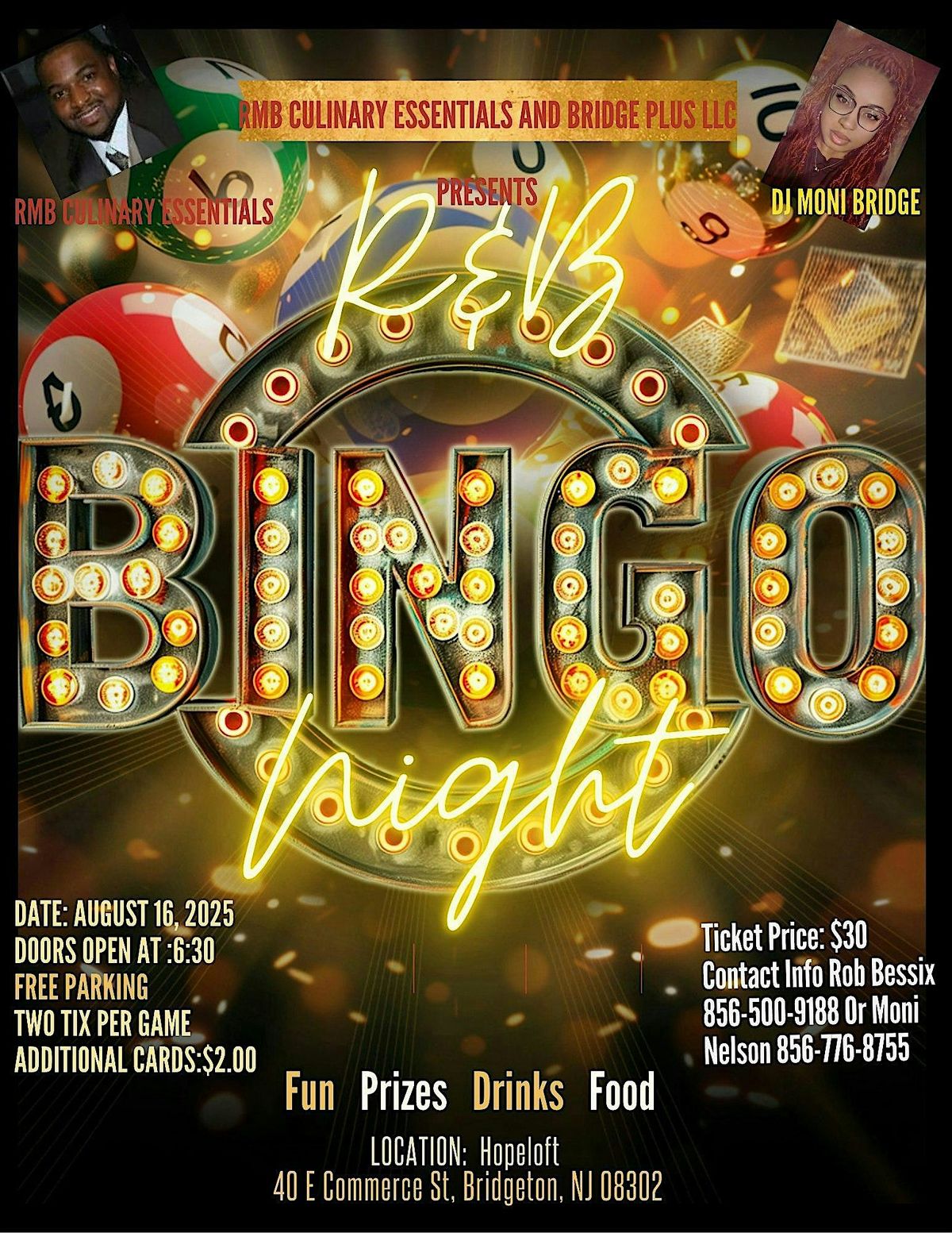 RMB Culinary Essentials & Bridge Plus LLC Present " R&B Bingo Night"