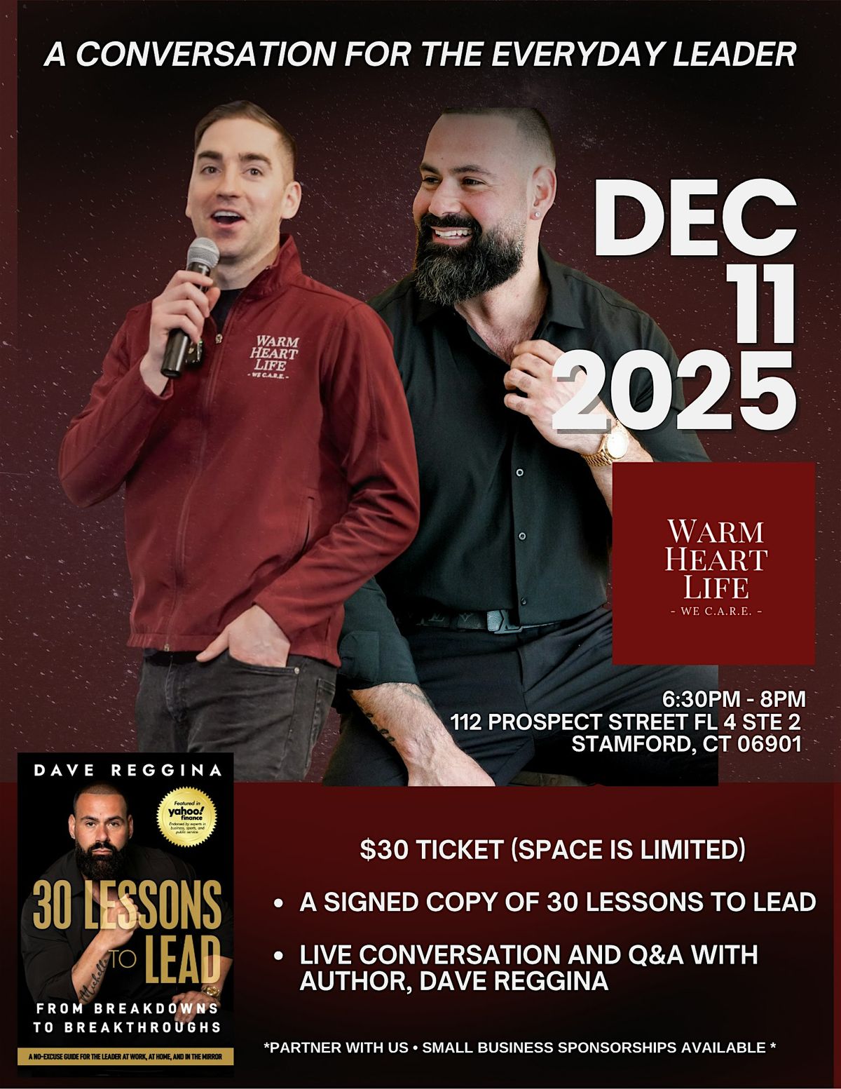 Dave Reggina's - "30 Lessons to Lead" Live Book Tour