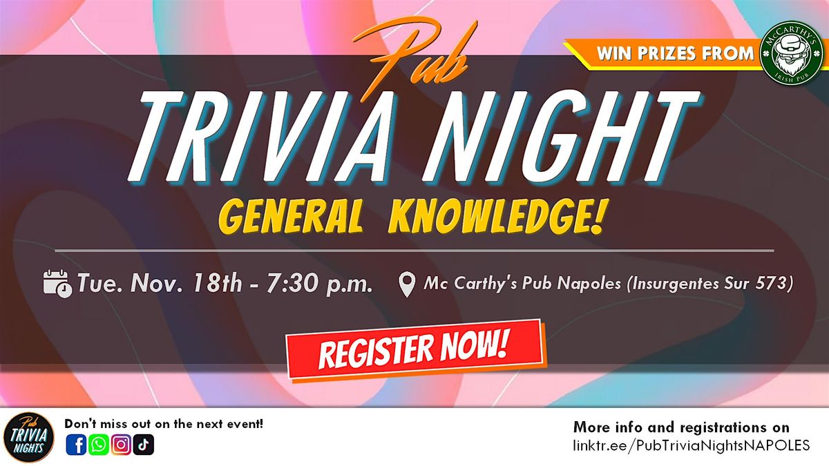 Pub Trivia Night - General Knowledge!