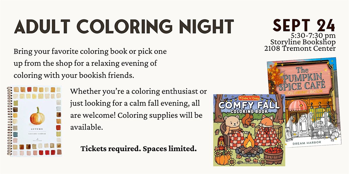 Storyline Presents: Adult Coloring Night